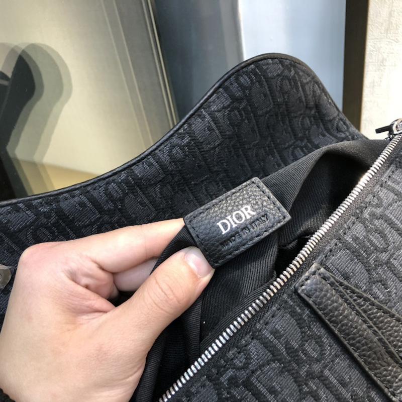 Saddle Bag Beige and Black Oblique Jacquard