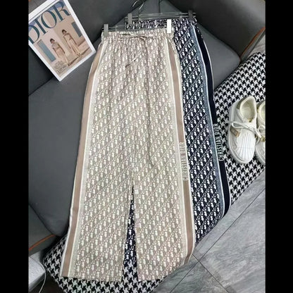 New Straight Loose Printed Casual Wide Leg Pants 1025041115
