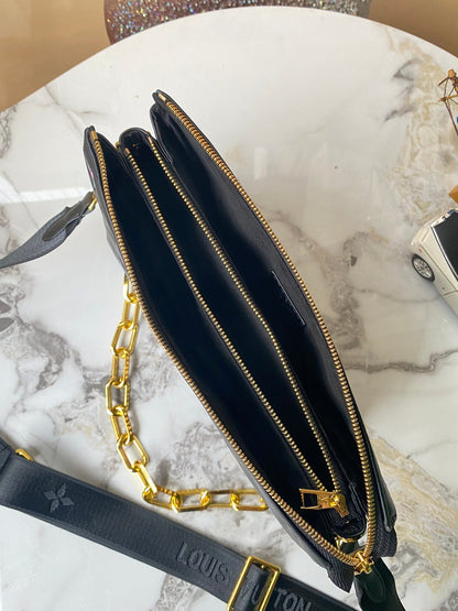 Black Color Print Small Coussin Bag