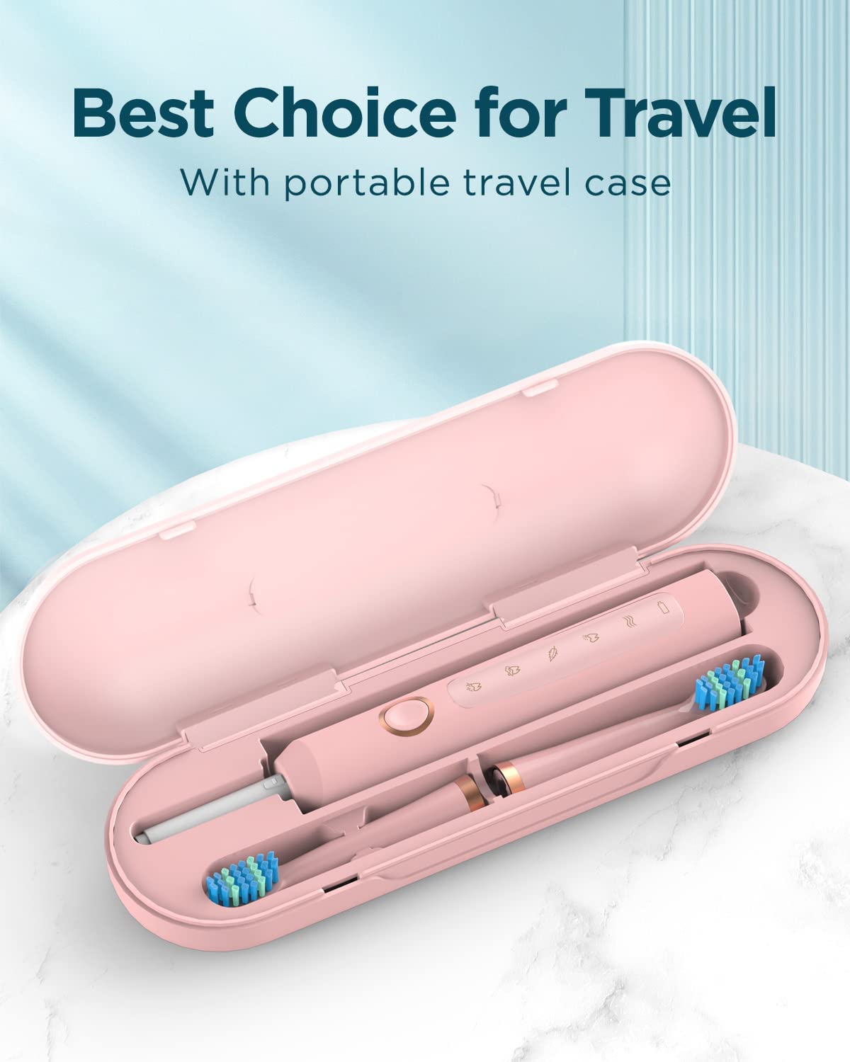Sonic Electric Toothbrush for Adults - Rechargeable Electric Toothbrushes with 8 Brush Heads, & Travel Case,Teeth Whitening , Power Electric Toothbrush with Holder, Once Charge for 120 Days - H8 Pink