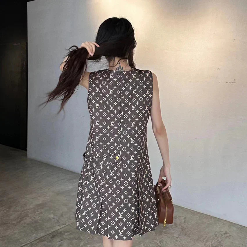 New fashion printed short sleeve dress 1024052715
