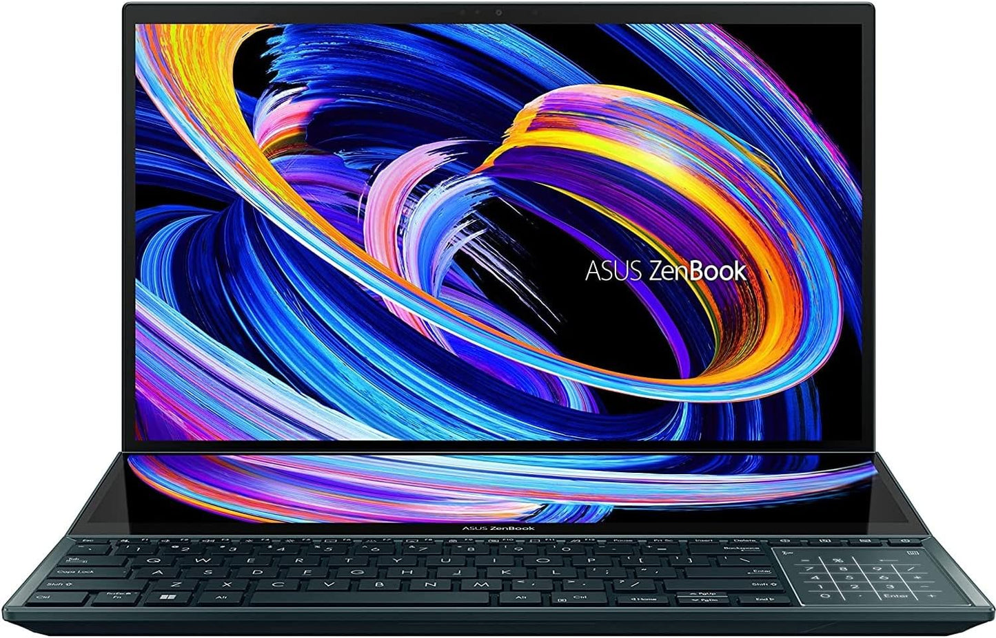 ASUS ZenBook Pro Duo 15 OLED UX582 Laptop, 15.6” OLED FHD Touch Display, Intel Core i9-12900H, 32GB, 1TB, GeForce RTX 3060 Laptop GPU, ScreenPad Plus, Windows 11 Pro, Celestial Blue, UX582ZM-XS96T
