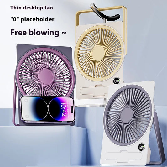 USB Rechargeable Mini Desktop Stand Fan New Arrival Foldable Portable Cooling Fan Adjustable Speed Household Electric Plastic