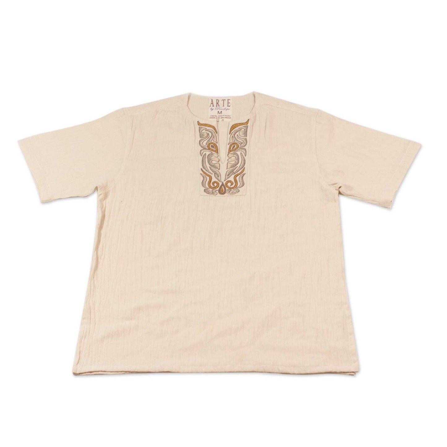 Autumn Jungle Beige Men's Cotton Tunic