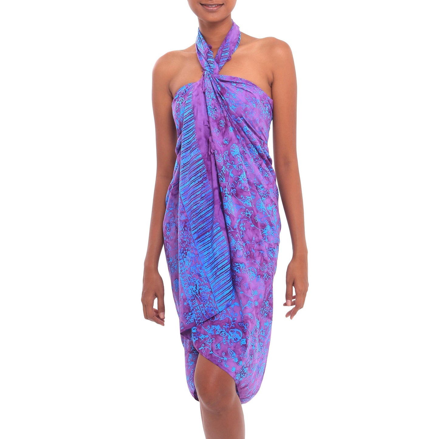 Mystifying Forest Blue & Purple Batik Sarong