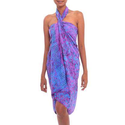 Mystifying Forest Blue & Purple Batik Sarong