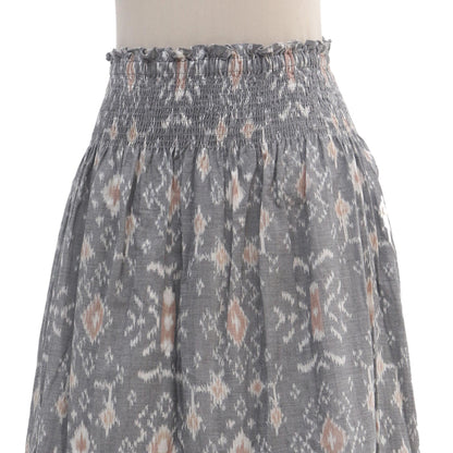 Grey Gardens Hand Woven Cotton Midi Ikat Skirt from Bali