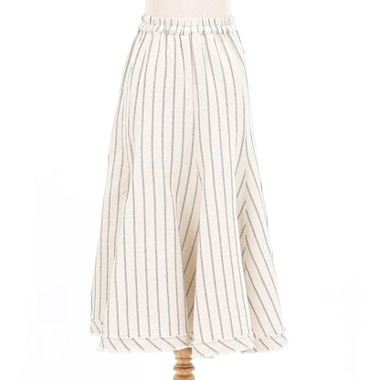 Noble Lines in Blue Artisan Crafted Cotton Skirt