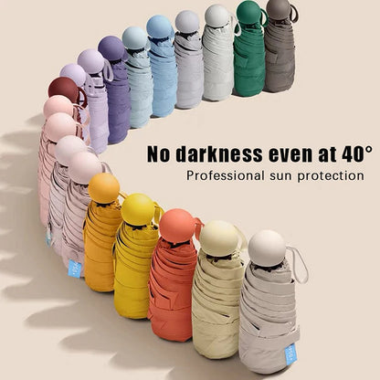Capsule Umbrella Sunny And Rainy Dual Use Rain Proof Wind-resistant Sun Protection Outdoor Traveling Portable Mini Umbrella