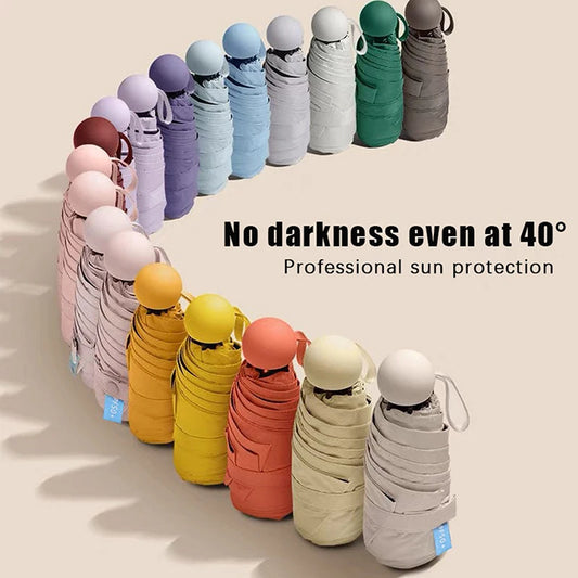 Capsule Umbrella Sunny And Rainy Dual Use Rain Proof Wind-resistant Sun Protection Outdoor Traveling Portable Mini Umbrella