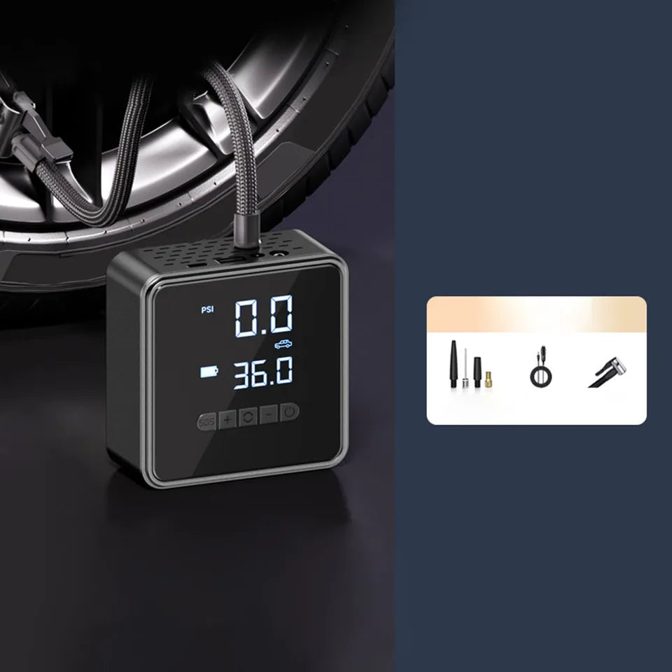 Tire inflator with integrated LED lights, meeting the fast inflation needs for outdoor adventures