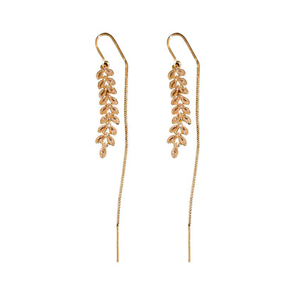 New 925 sterling silver long zircon earrings shine as a birthday gift