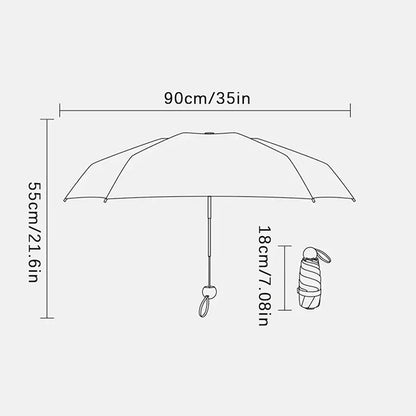 Capsule Umbrella Sunny And Rainy Dual Use Rain Proof Wind-resistant Sun Protection Outdoor Traveling Portable Mini Umbrella