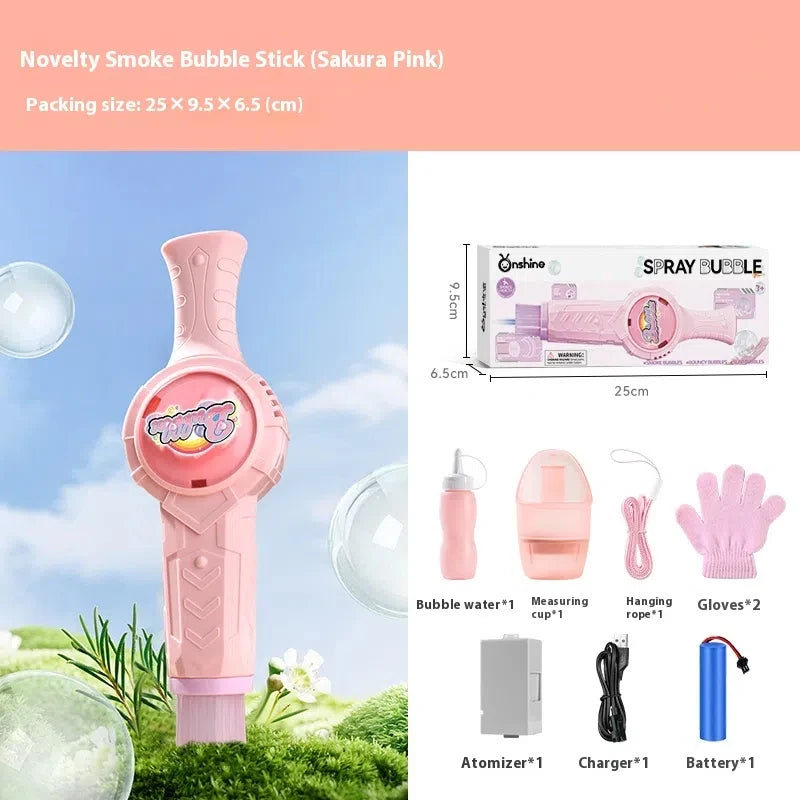 Smoke Bubble Machine Elastic Bubble Nebulizer with Magic Smoke Effect
