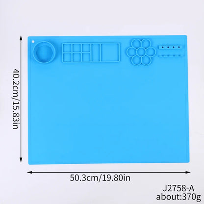 Silicone Painting Mat Kids Art Crafts Pads with Cup and Paint Brush Holder Palette DIY Handmade Mat