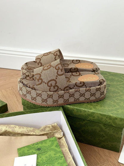 New Women's Straw Platform Slippers 1024041826