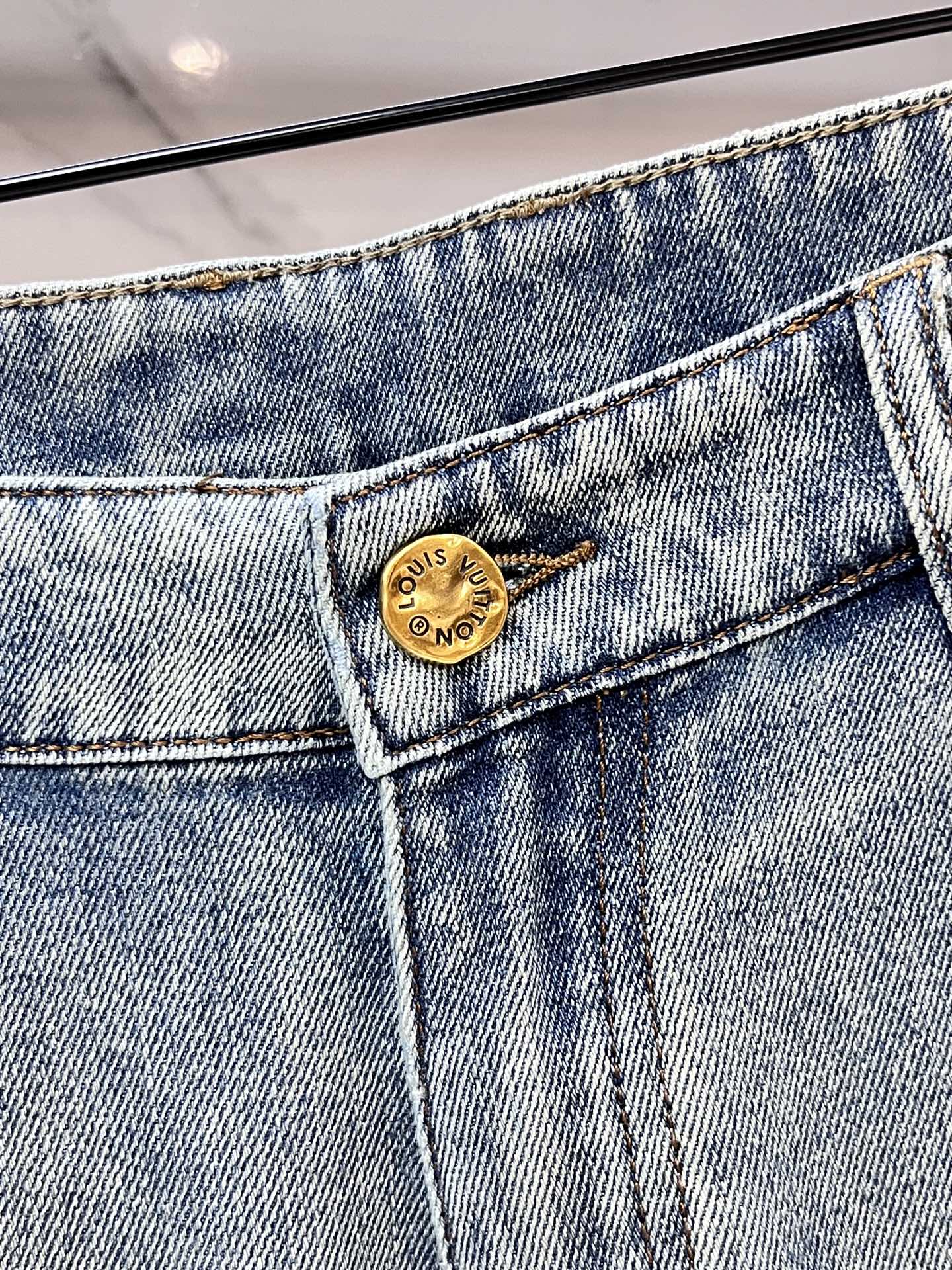 High luxury autumn and winter elastic slim fit denim pants XC0425091206