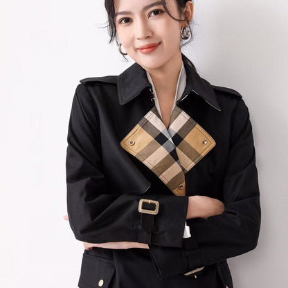 Long Check Collar Castleford Trench Coat PD0425080501