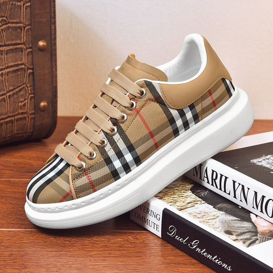 Four Seasons Popular Plaid Couple Casual Light Luxury Thick-soled Sports Shoes PD0425071803