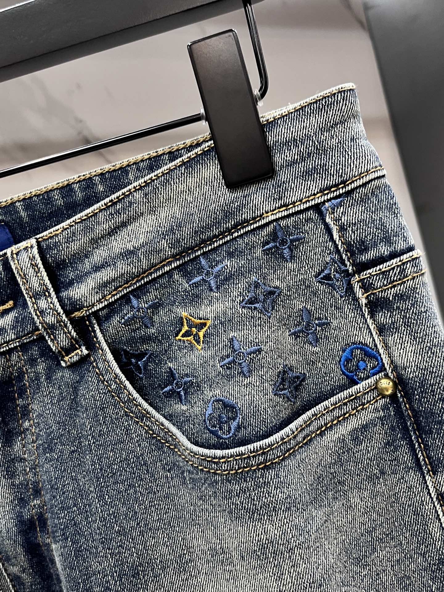 High luxury autumn and winter elastic slim fit denim pants XC0425091204