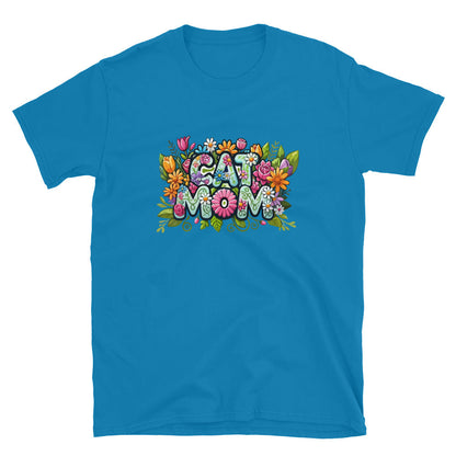 Cat Mom Flower Fun T-Shirt