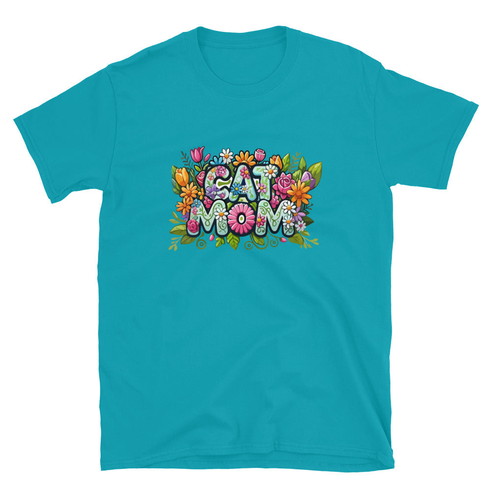 Cat Mom Flower Fun T-Shirt