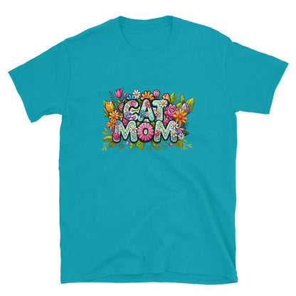 Cat Mom Flower Fun T-Shirt