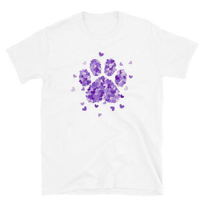 Purple Paw Print of Hearts T-Shirt