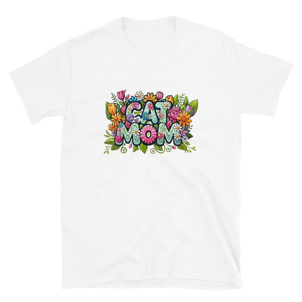 Cat Mom Flower Fun T-Shirt