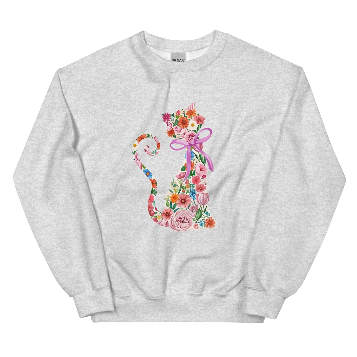 Springtime Flower Cat Crewneck Sweatshirt