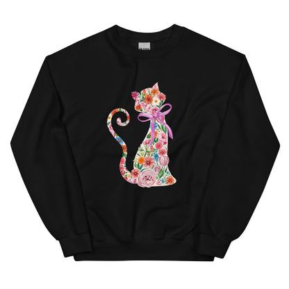 Springtime Flower Cat Crewneck Sweatshirt