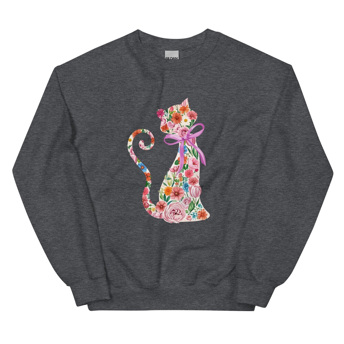 Springtime Flower Cat Crewneck Sweatshirt