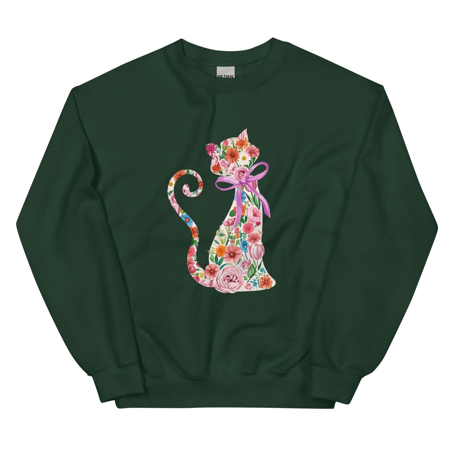 Springtime Flower Cat Crewneck Sweatshirt