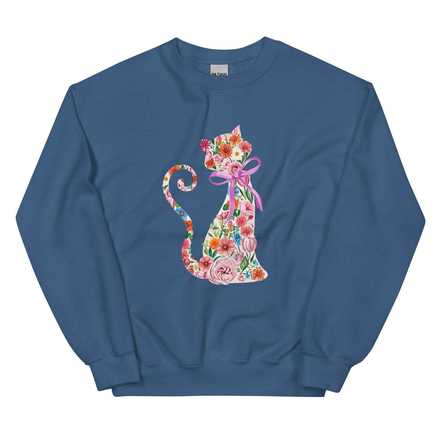 Springtime Flower Cat Crewneck Sweatshirt