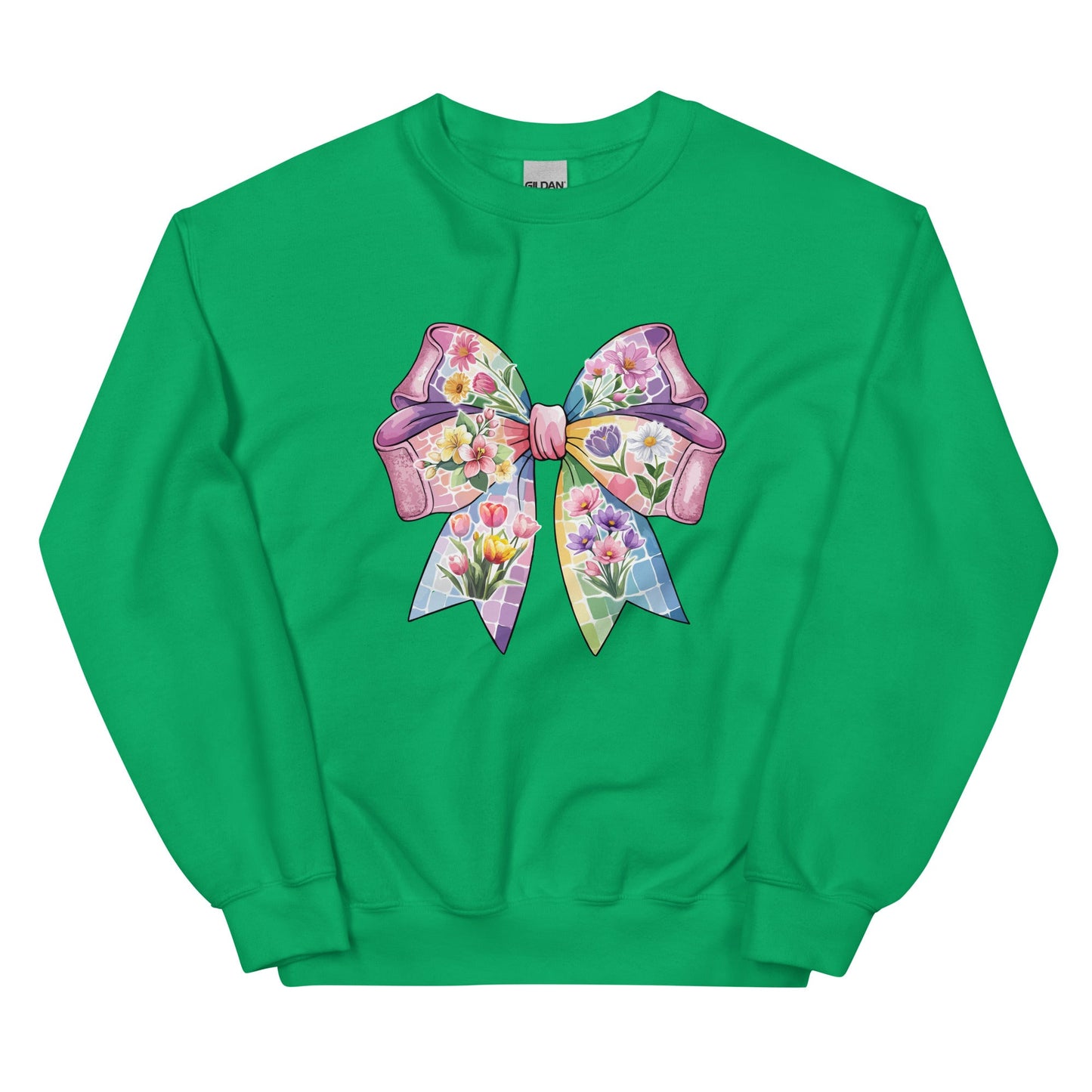 Pink Flower Springtime Bow Crewneck Sweatshirt
