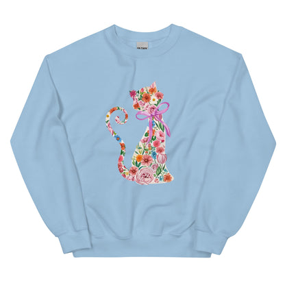 Springtime Flower Cat Crewneck Sweatshirt