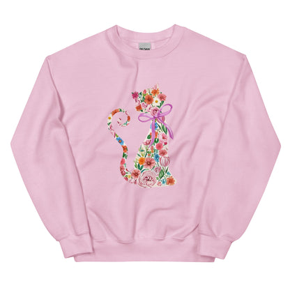 Springtime Flower Cat Crewneck Sweatshirt