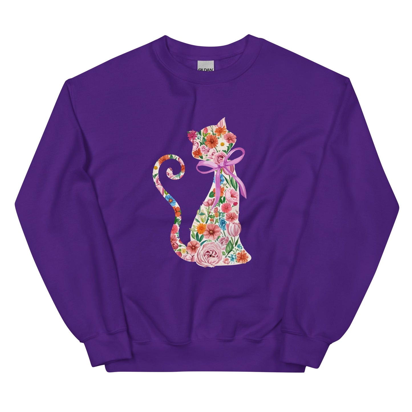 Springtime Flower Cat Crewneck Sweatshirt