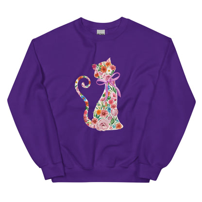 Springtime Flower Cat Crewneck Sweatshirt