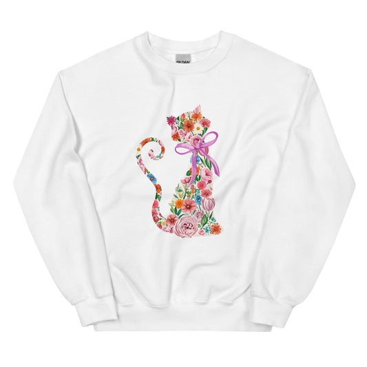 Springtime Flower Cat Crewneck Sweatshirt