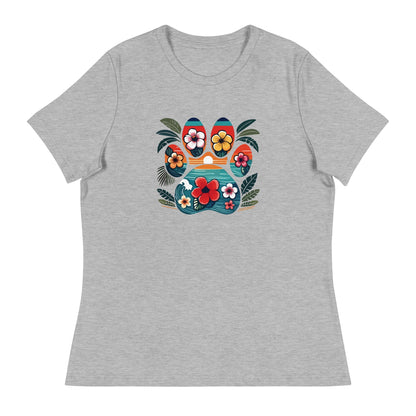 Tropical Paw Print Women's Relaxed T-Shirt