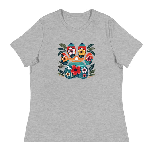 Tropical Paw Print Women's Relaxed T-Shirt