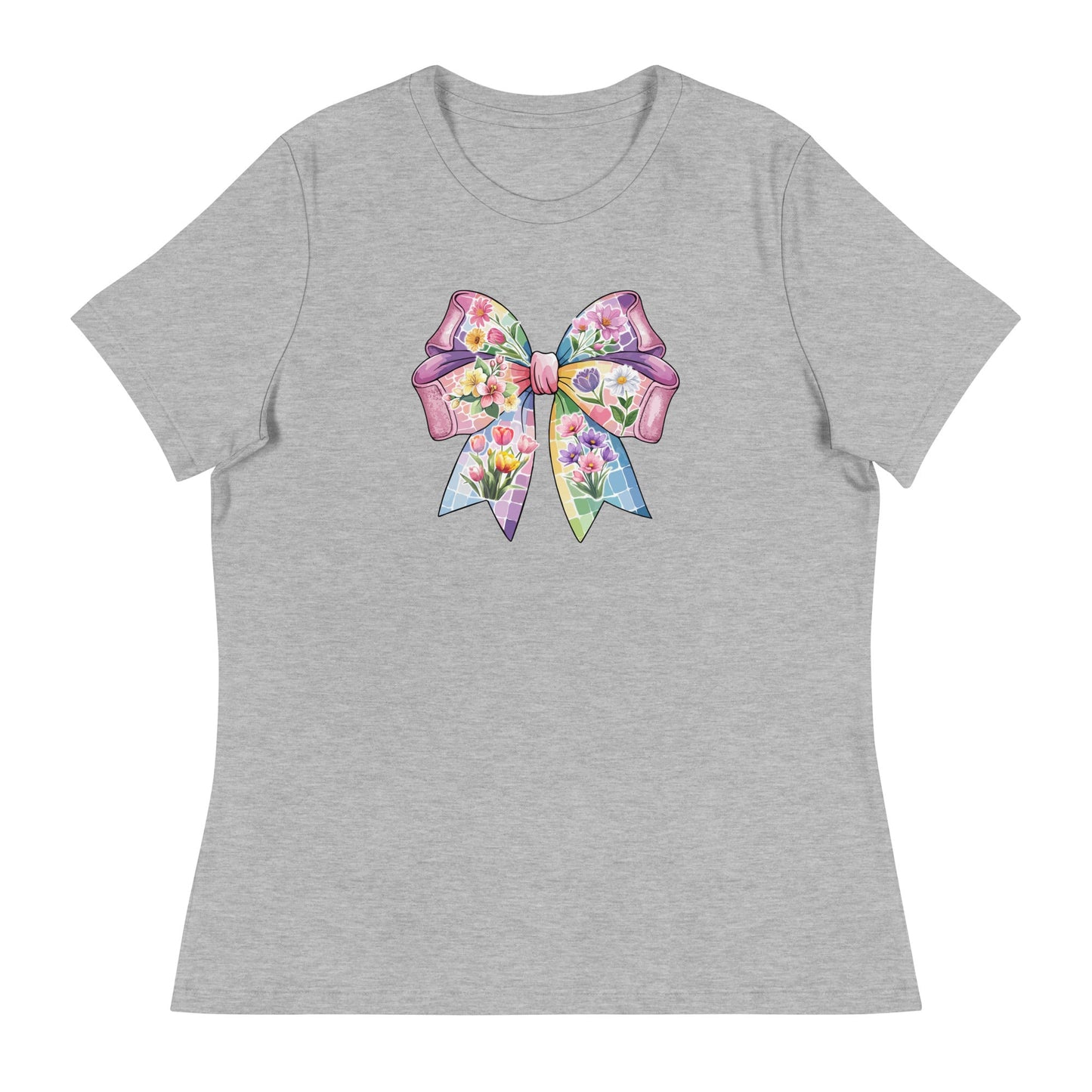 Pink Flower Springtime Bow Women's Relaxed T-Shirt
