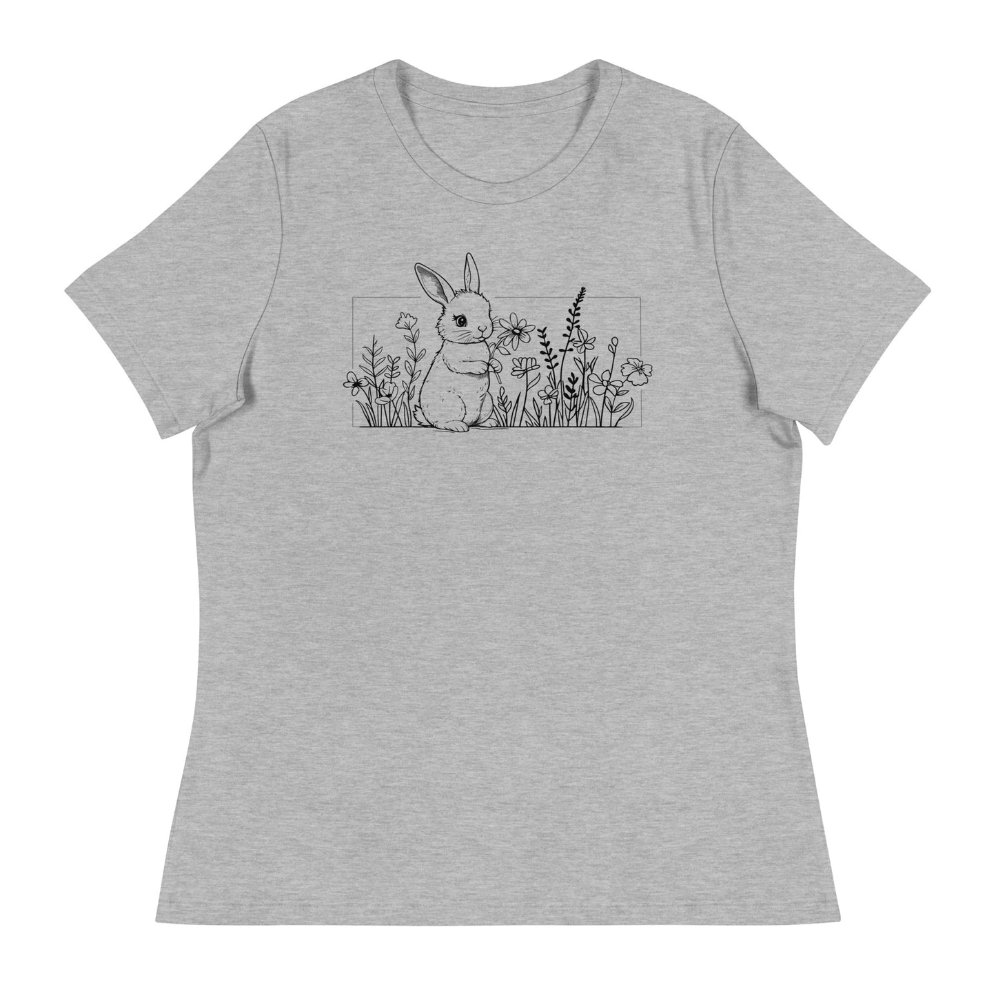 Beautiful Bunny Line Art Women's Relaxed T-Shirt