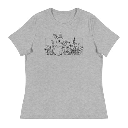 Beautiful Bunny Line Art Women's Relaxed T-Shirt