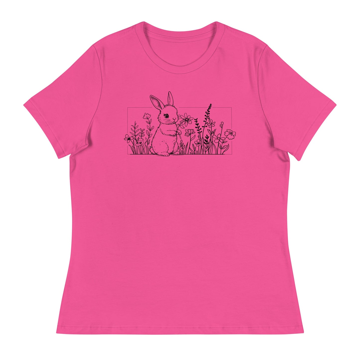 Beautiful Bunny Line Art Women's Relaxed T-Shirt