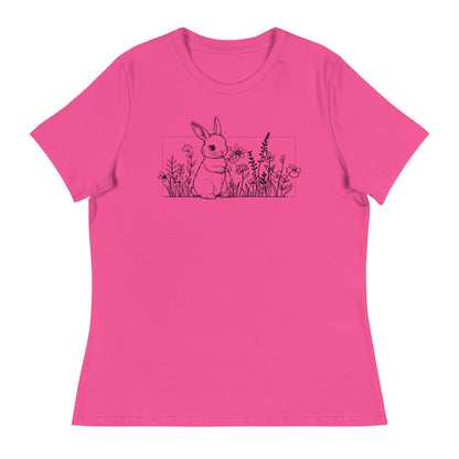 Beautiful Bunny Line Art Women's Relaxed T-Shirt