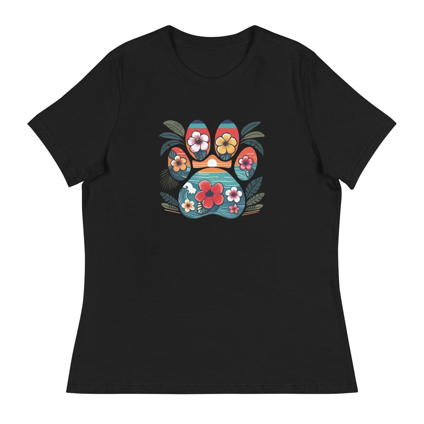Tropical Paw Print Women's Relaxed T-Shirt