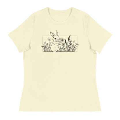 Beautiful Bunny Line Art Women's Relaxed T-Shirt