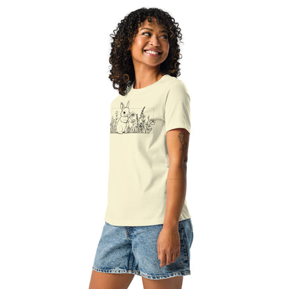 Beautiful Bunny Line Art Women's Relaxed T-Shirt